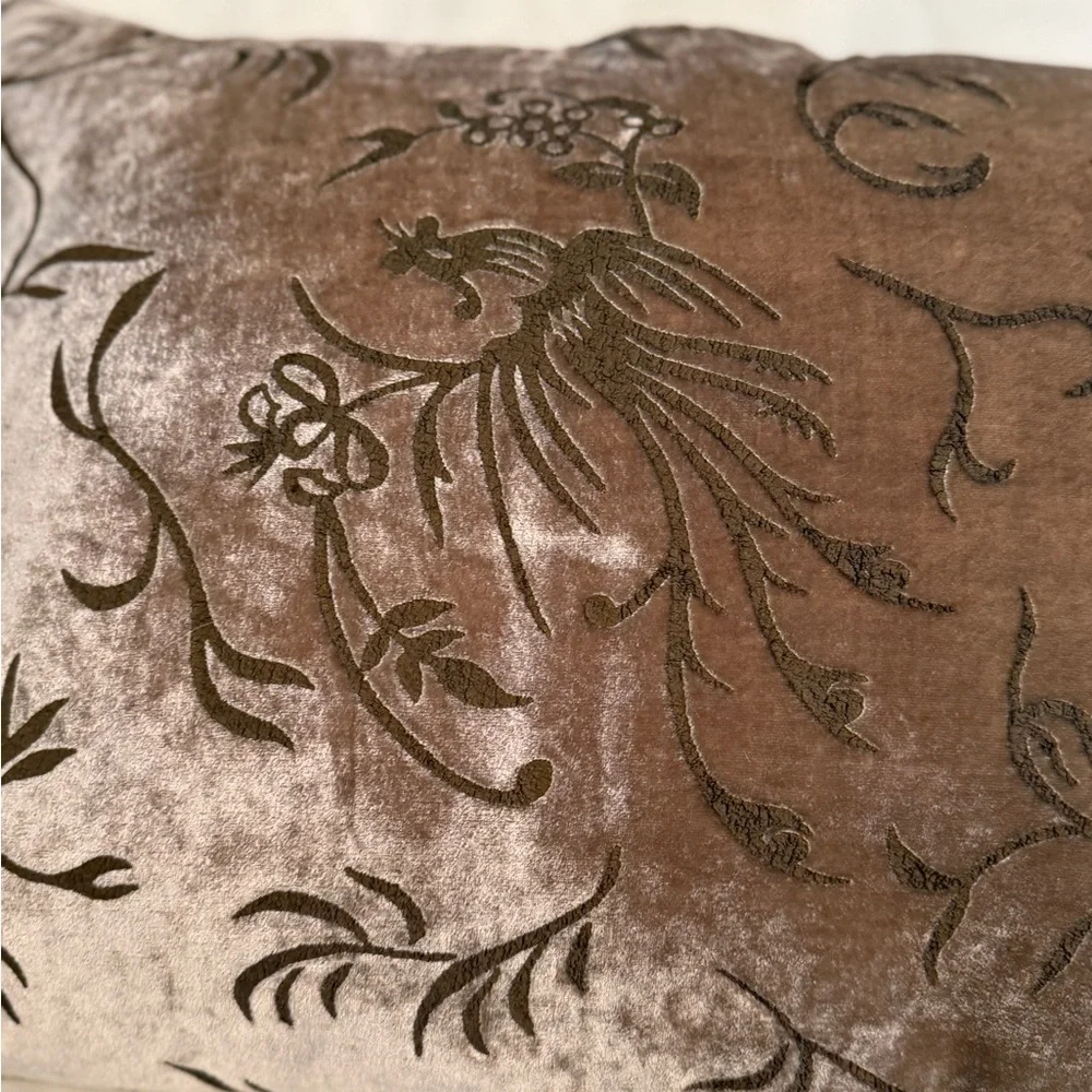 Vintage Pier 1 Imports 100% Silk & Burnout Velvet Pillow